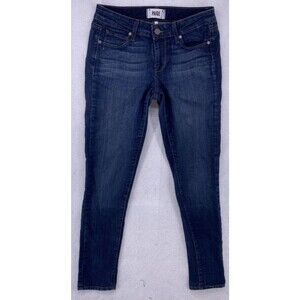 Paige Jeans Women 27 Peg Skinny Stretch Slim Blue Denim Pants Made in USA
